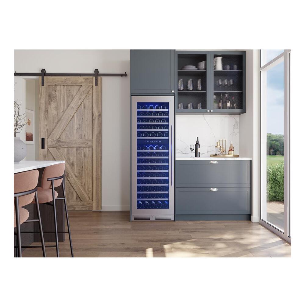 Zephyr Presrv Wine Cooler, 24in Full Size, SS+Glass, Reversible Door, 2 Zone