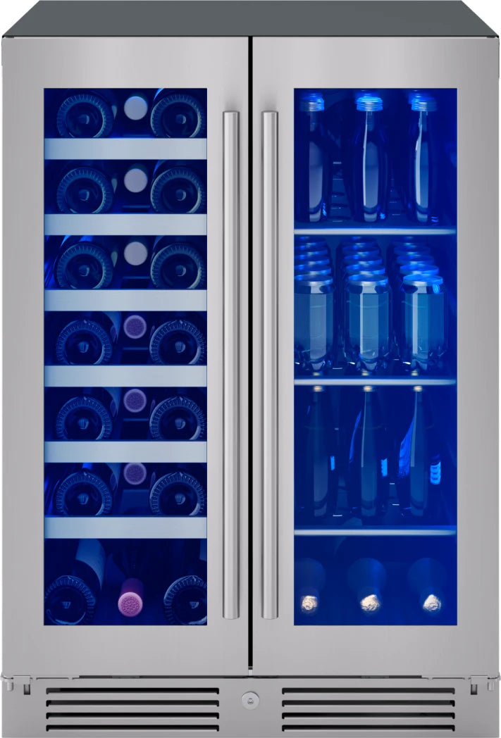 Zephyr Presrv Wine & Bev Cooler, 24in UC, SS+Gls, Fr Dr