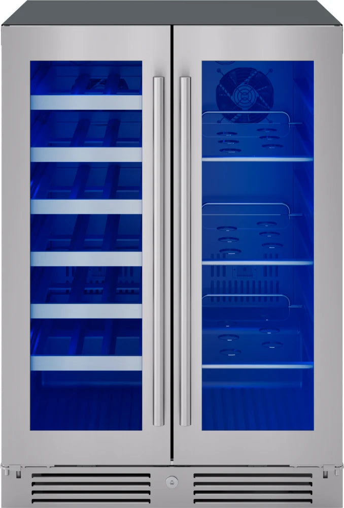 Zephyr Presrv Wine & Bev Cooler, 24in UC, SS+Gls, Fr Dr