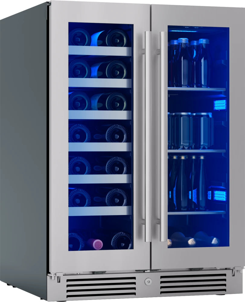Zephyr Presrv Wine & Bev Cooler, 24in UC, SS+Gls, Fr Dr