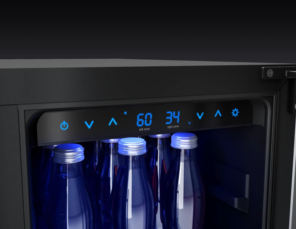 Zephyr Presrv Wine & Bev Cooler, 24in UC, SS+Gls, Fr Dr