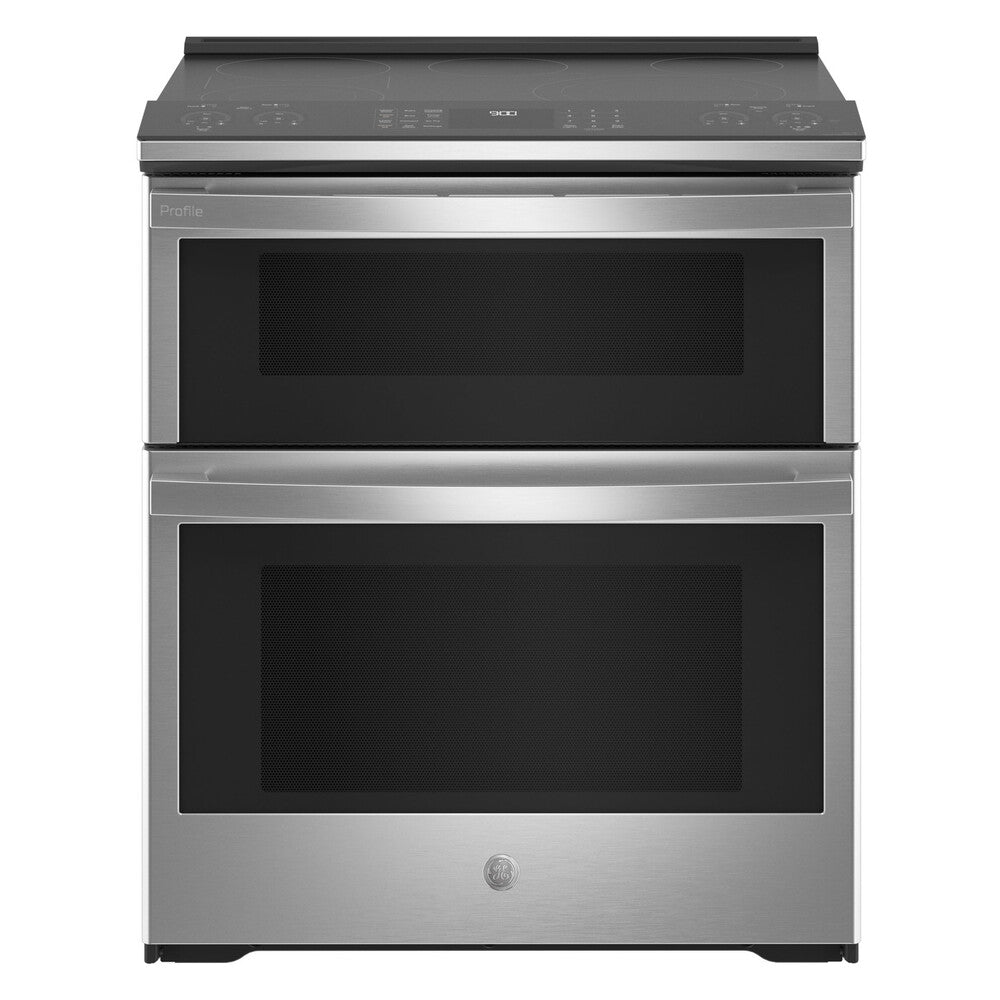 GE Profile GE Profile™ 30" Smart Slide-In Electric Double Oven Convection Fingerprint Resis