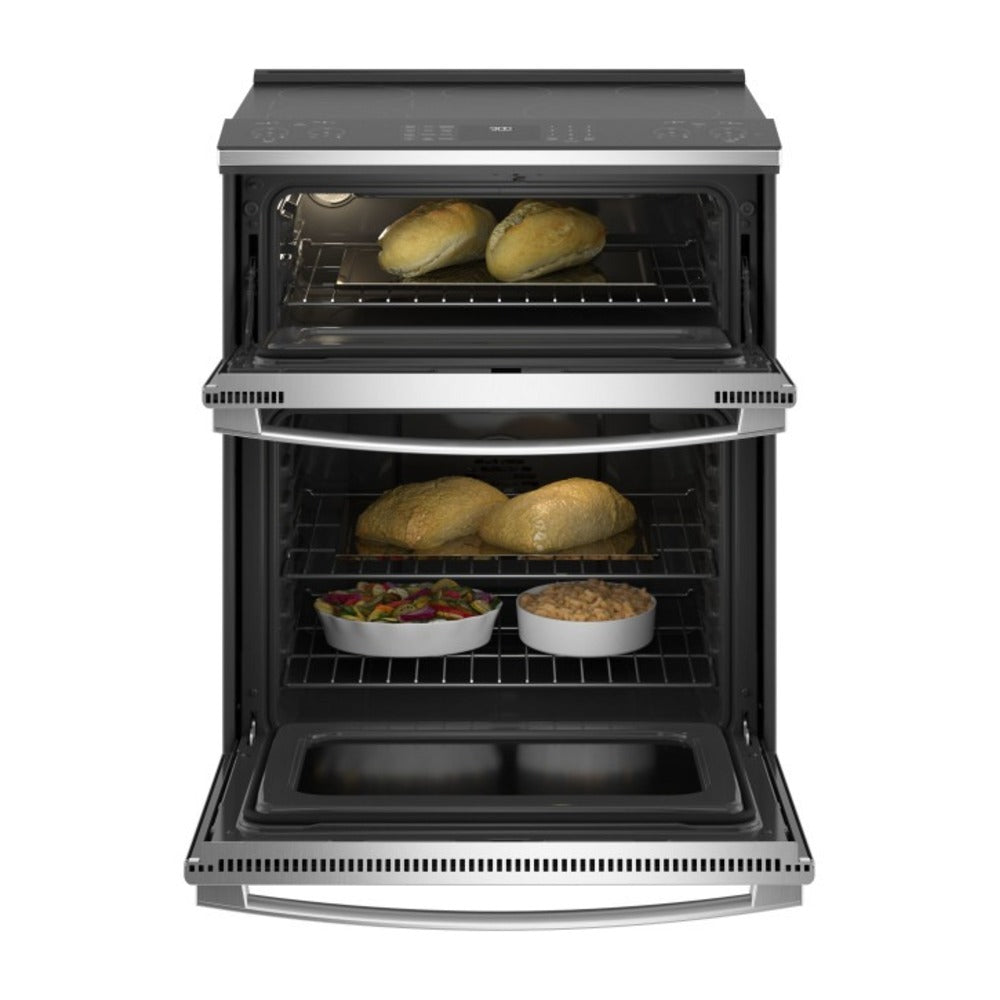 GE Profile GE Profile™ 30" Smart Slide-In Electric Double Oven Convection Fingerprint Resis