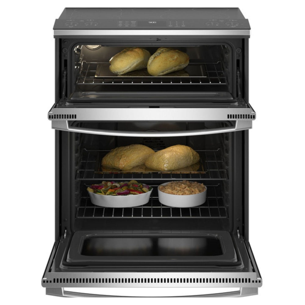 GE Profile GE Profile™ 30" Smart Slide-In Electric Double Oven Convection Fingerprint Resis