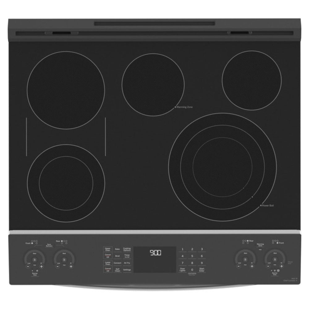 GE Profile GE Profile™ 30" Smart Slide-In Electric Double Oven Convection Fingerprint Resis
