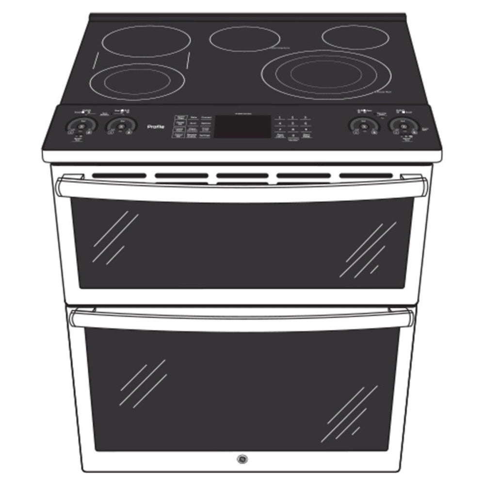 GE Profile GE Profile™ 30" Smart Slide-In Electric Double Oven Convection Fingerprint Resis