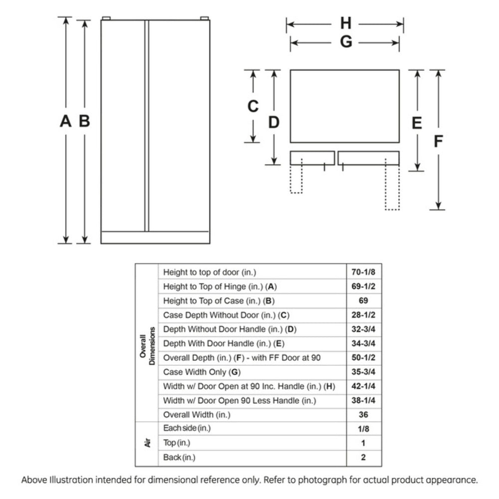 GE Profile GE Profile™ ENERGY STAR® 25.3 Cu. Ft. Side-by-Side Refrigerator