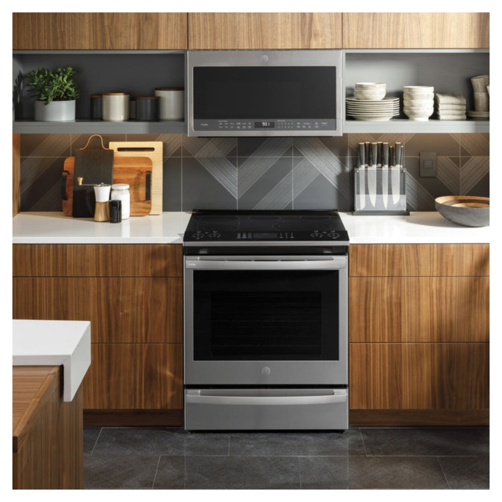 GE Profile GE Profile™ 30" Smart Slide-In Electric Convection Fingerprint Resistant Range w