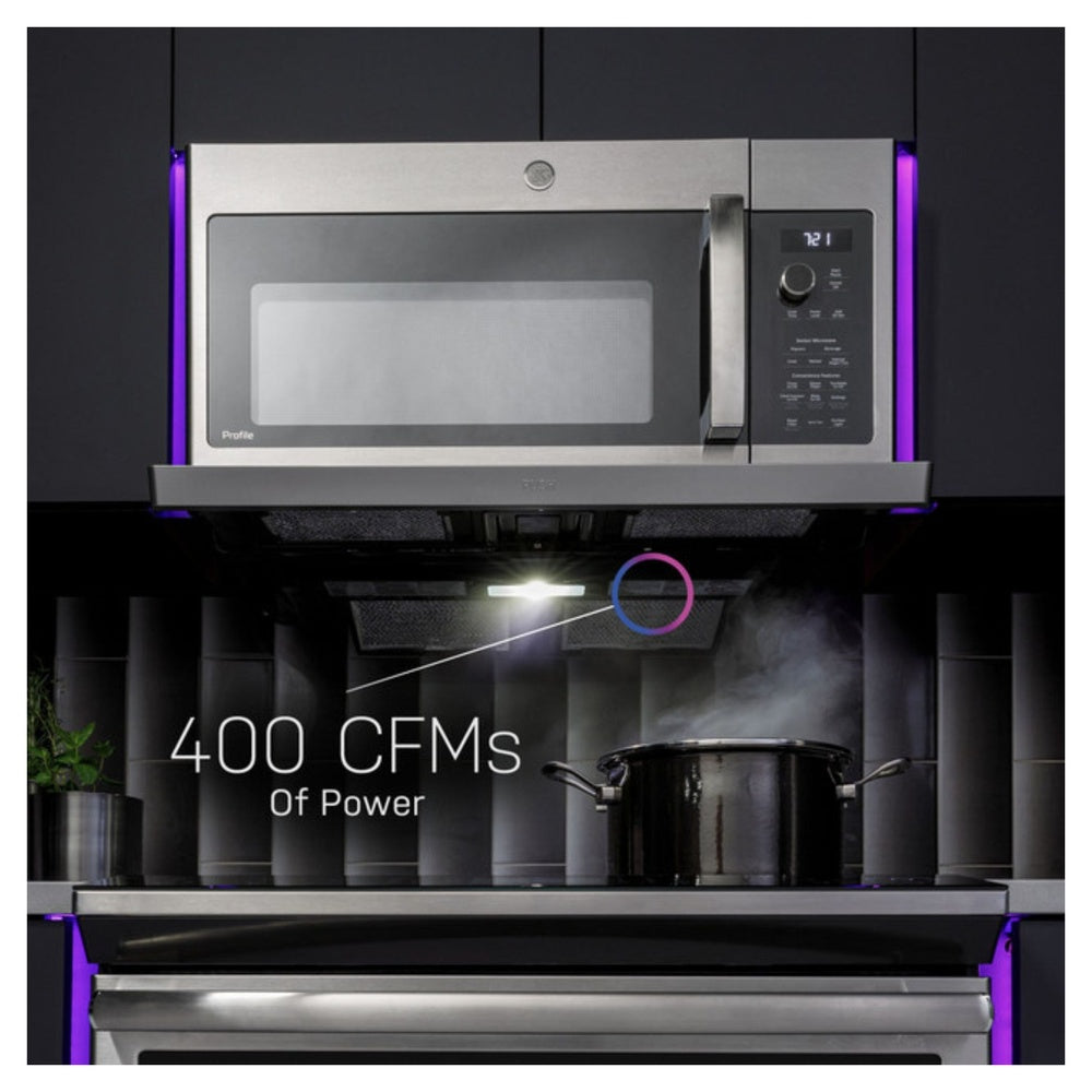 GE Profile GE Profile™ 2.2 Cu. Ft. Over-the-Range Sensor Microwave Oven with Extendable Sli