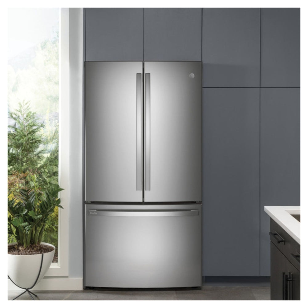 GE Profile GE Profile™ ENERGY STAR® 23.1 Cu. Ft. Counter-Depth Fingerprint Resistant French