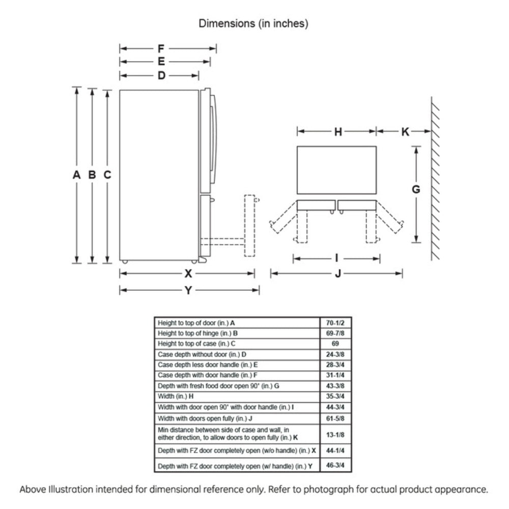 GE Profile GE Profile™ ENERGY STAR® 23.1 Cu. Ft. Counter-Depth Fingerprint Resistant French