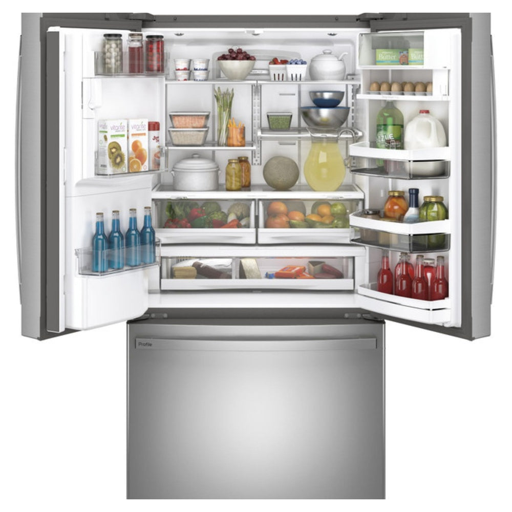 GE Profile GE Profile™ ENERGY STAR® 22.1 Cu. Ft. Counter-Depth Fingerprint Resistant French