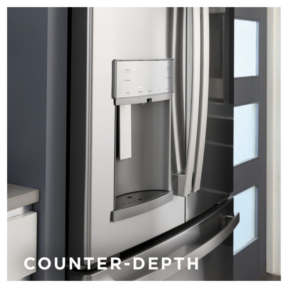 GE Profile GE Profile™ ENERGY STAR® 22.1 Cu. Ft. Counter-Depth Fingerprint Resistant French