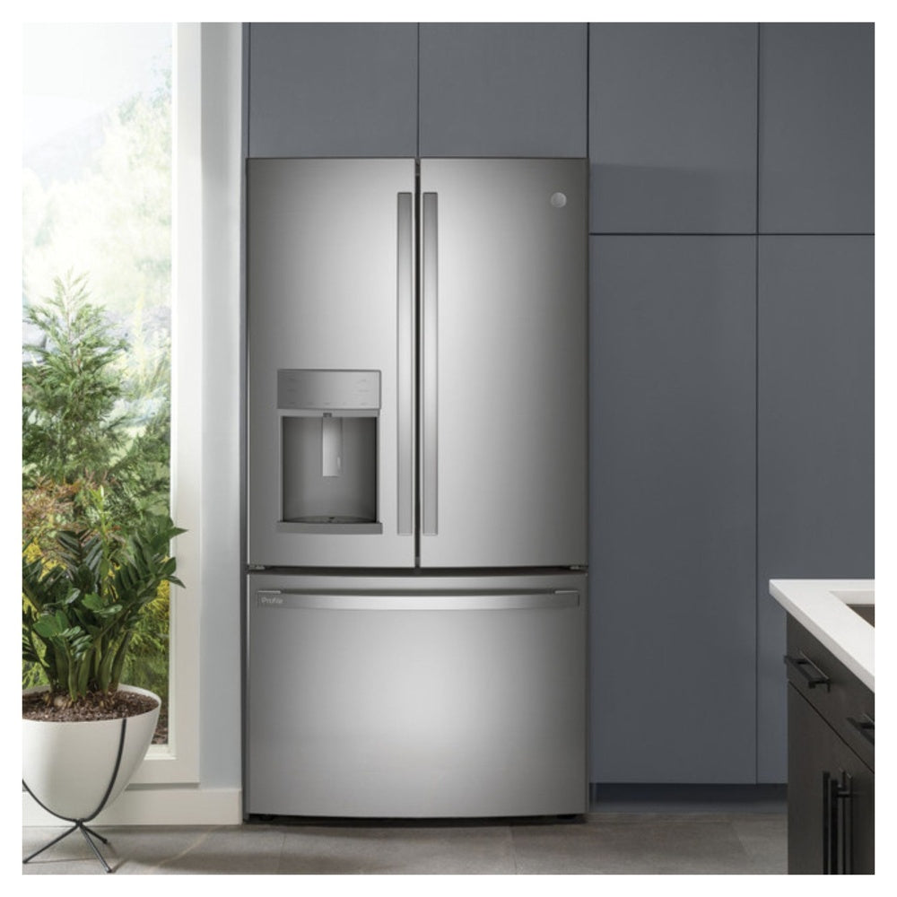 GE Profile GE Profile™ ENERGY STAR® 22.1 Cu. Ft. Counter-Depth Fingerprint Resistant French