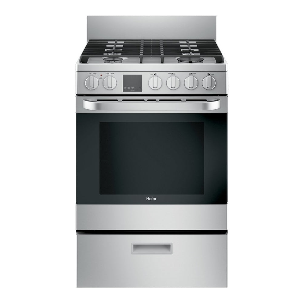 Haier 24" 2.9 Cu. Ft. Gas Free-Standing Range with Convection and Modular Backguard