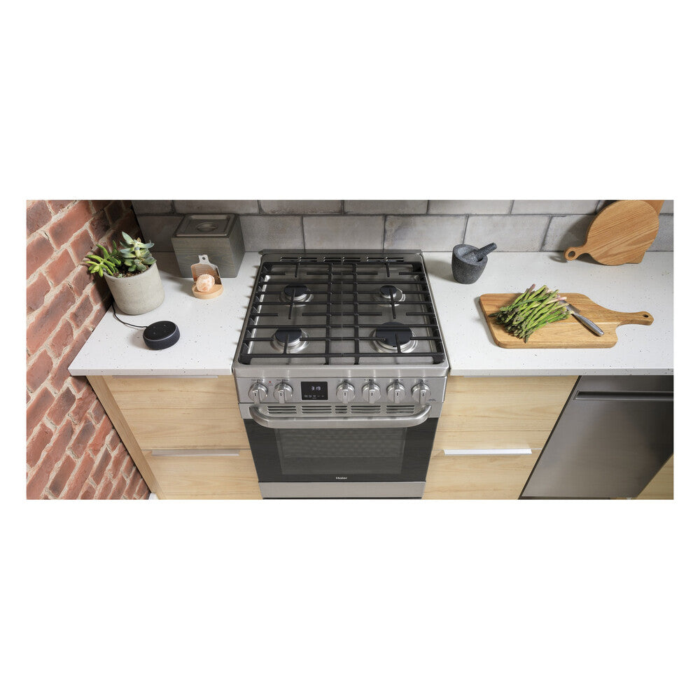 Haier 24" 2.9 Cu. Ft. Gas Free-Standing Range with Convection and Modular Backguard