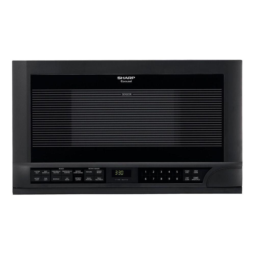 Sharp 1.5 cu. ft. 1100W Black Sharp Over-the-Counter Carousel Microwave Oven