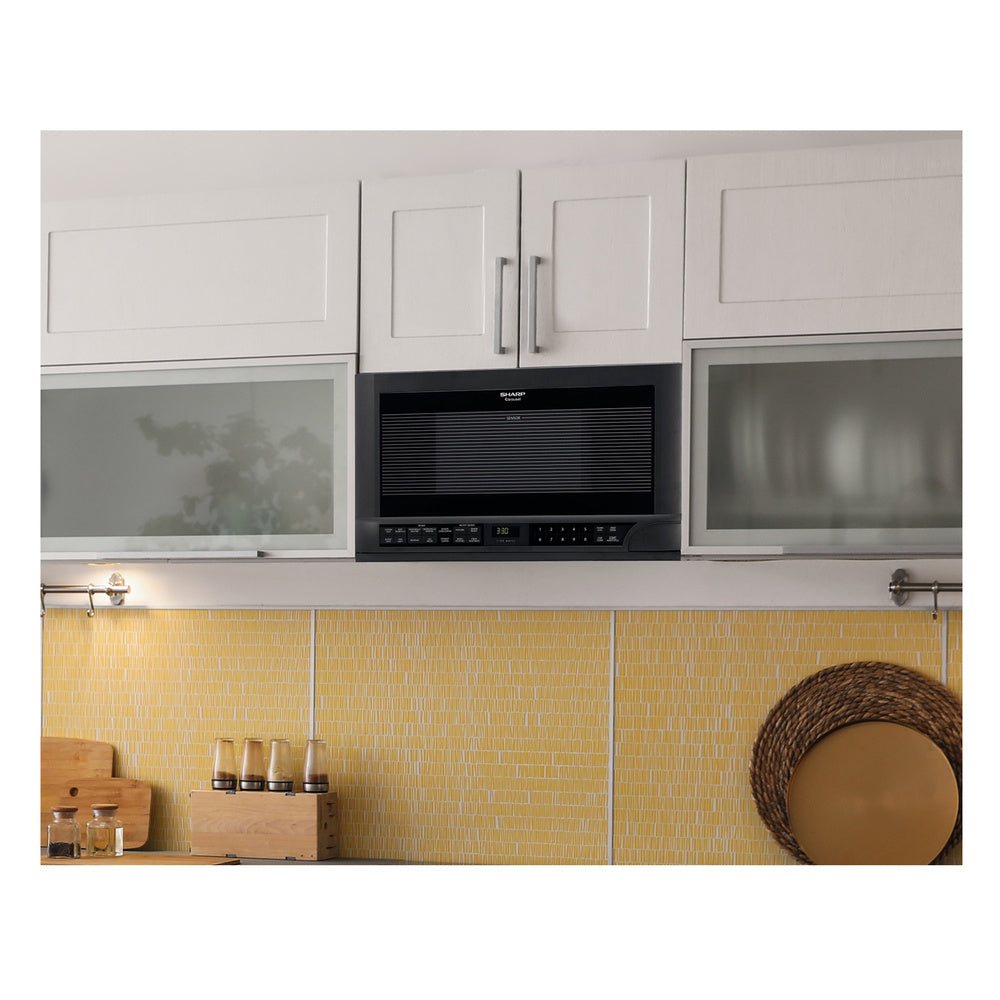Sharp 1.5 cu. ft. 1100W Black Sharp Over-the-Counter Carousel Microwave Oven