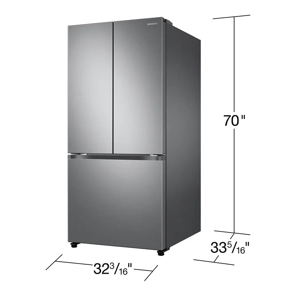 Samsung Bespoke AI 3-Door French Door 33" & Beverage Center™  Dual Auto Ice Maker  25 cu