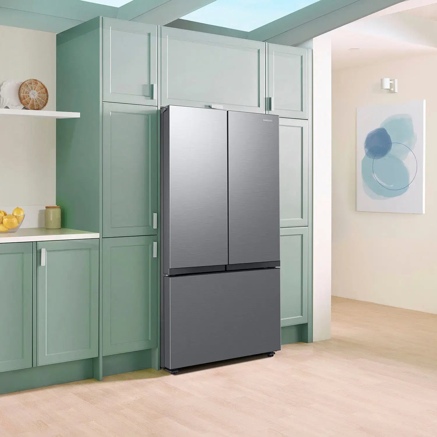 Samsung Bespoke AI 3-Door French Door Mega Capacity  Dual Ice Maker & Stainless Look  27