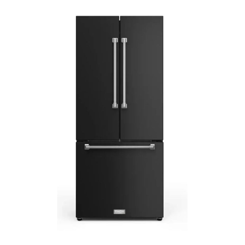 Thor Kitchen 30 IN 17.7 CU  FT FR DR CTR DEP REF WITH ICE MAKER IN BLACK WITH SS HANDLES AND 