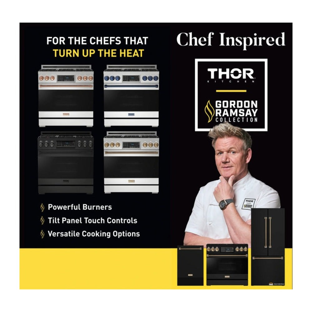 Thor Kitchen 30 IN 17.7 CU  FT FR DR CTR DEP REF WITH ICE MAKER IN BLACK WITH SS HANDLES AND 