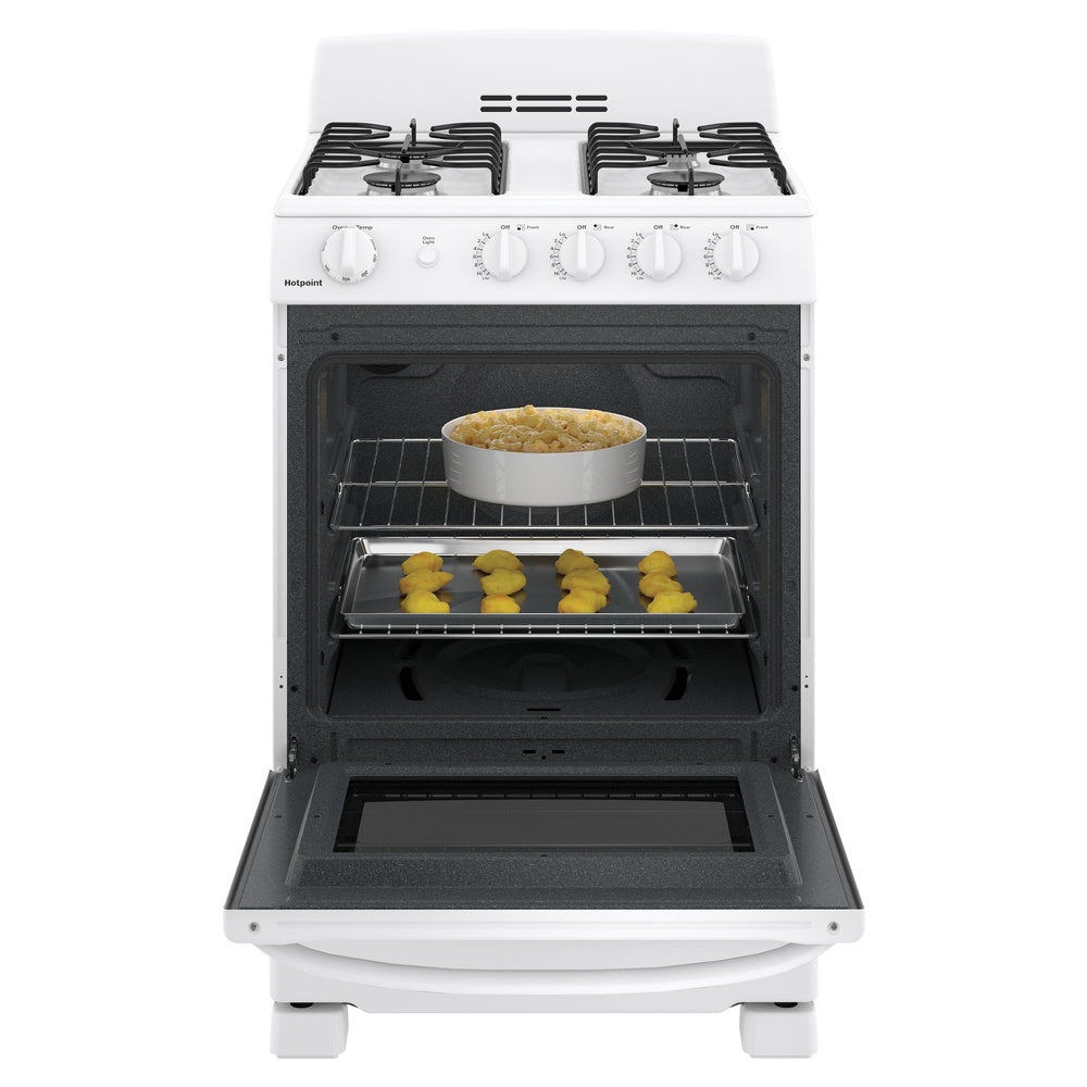 Hotpoint Hotpoint® 24" Front-Control Free-Standing Gas Range with Large Window