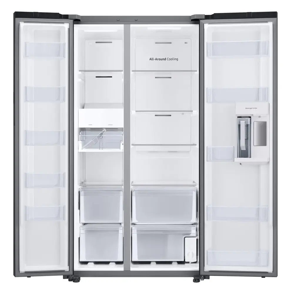 Samsung Bespoke Side-by-Side 28 cu. ft. Refrigerator with Beverage Center™ in White Glas