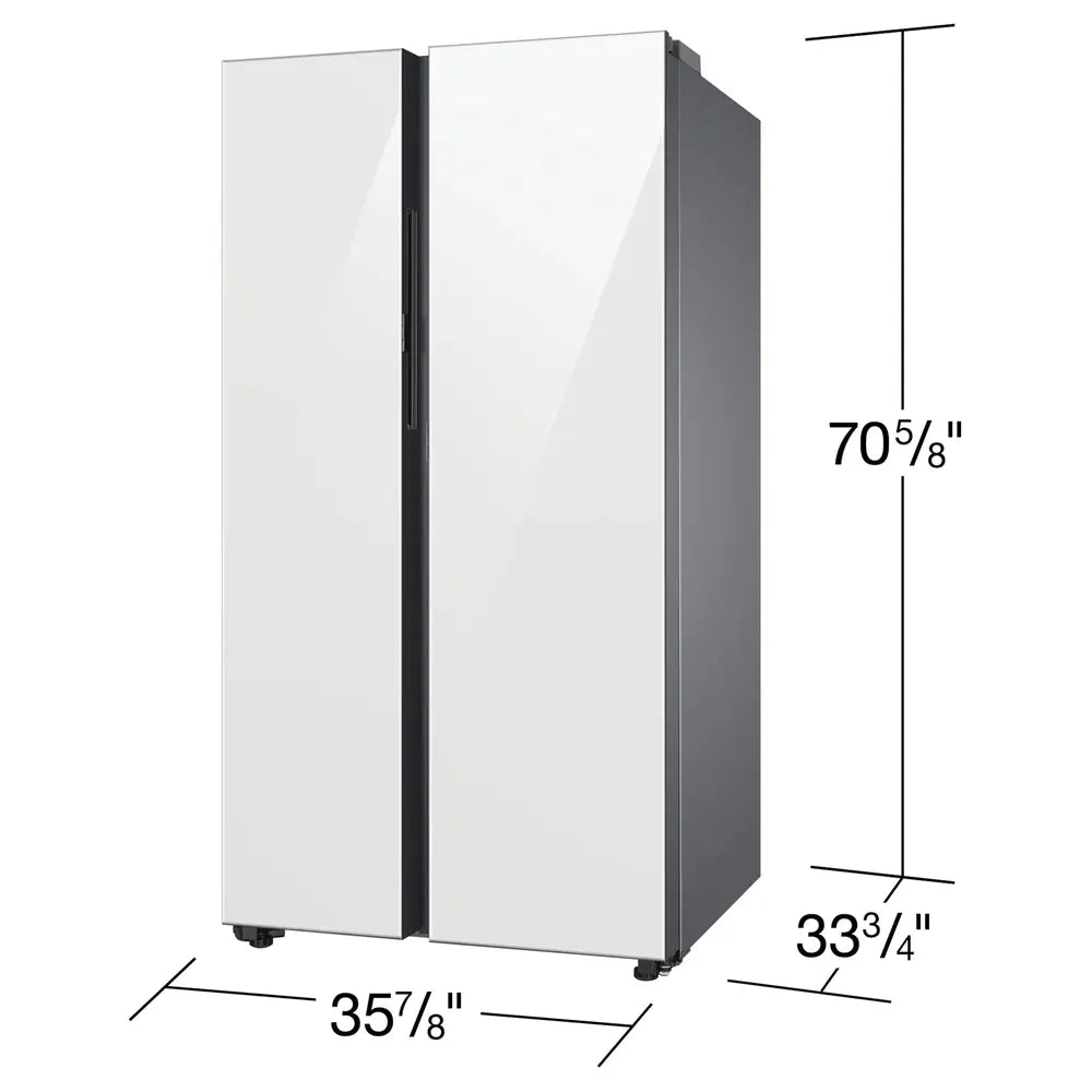 Samsung Bespoke Side-by-Side 28 cu. ft. Refrigerator with Beverage Center™ in White Glas