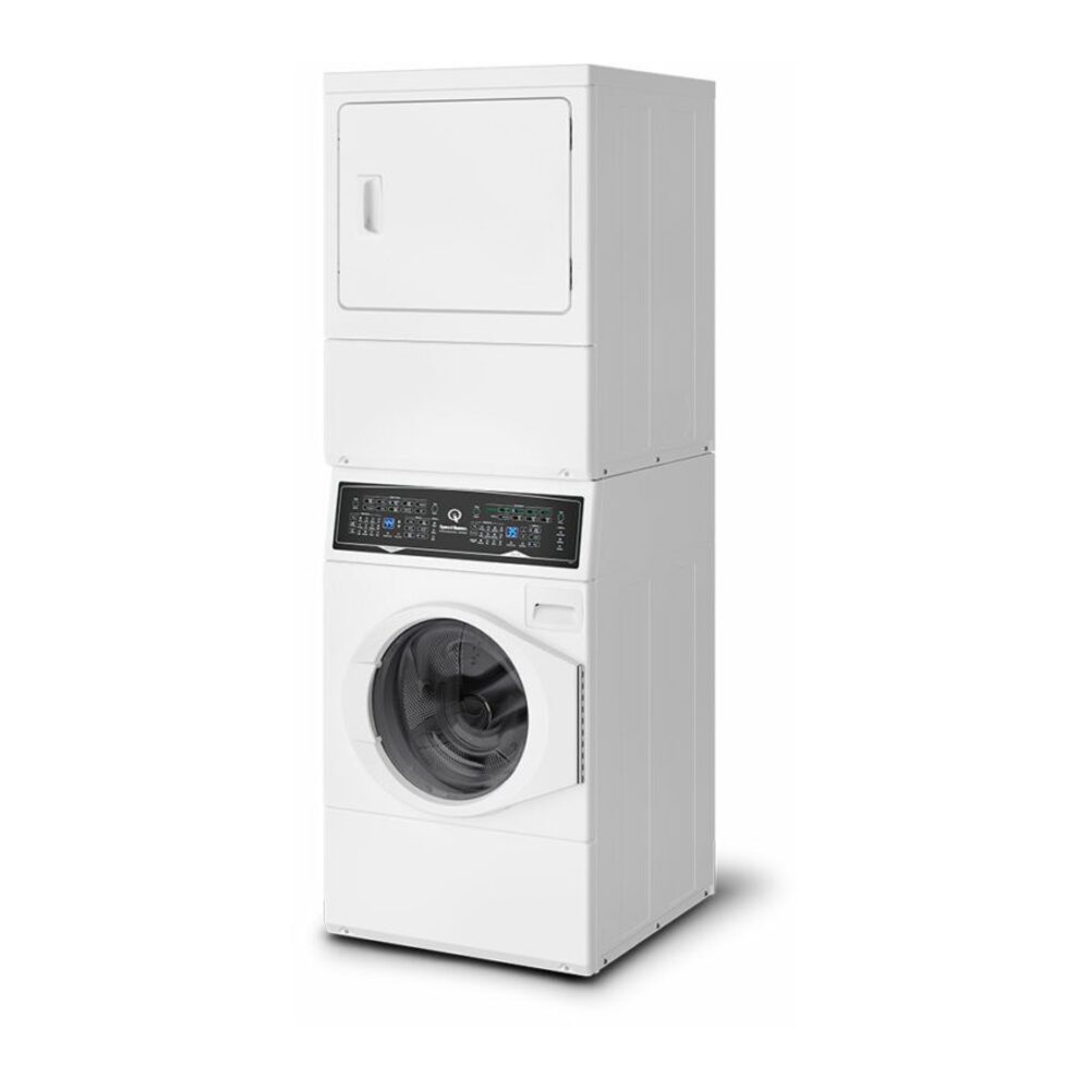 Speed Queen SF7 Stacked White Washer - Electric Dryer with Pet Plus™  Sanitize  Fast Cycle T