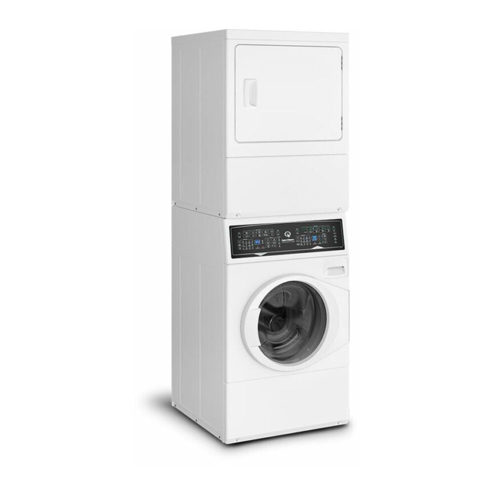Speed Queen SF7 Stacked White Washer - Gas Dryer with Pet Plus™  Sanitize  Fast Cycle Times 