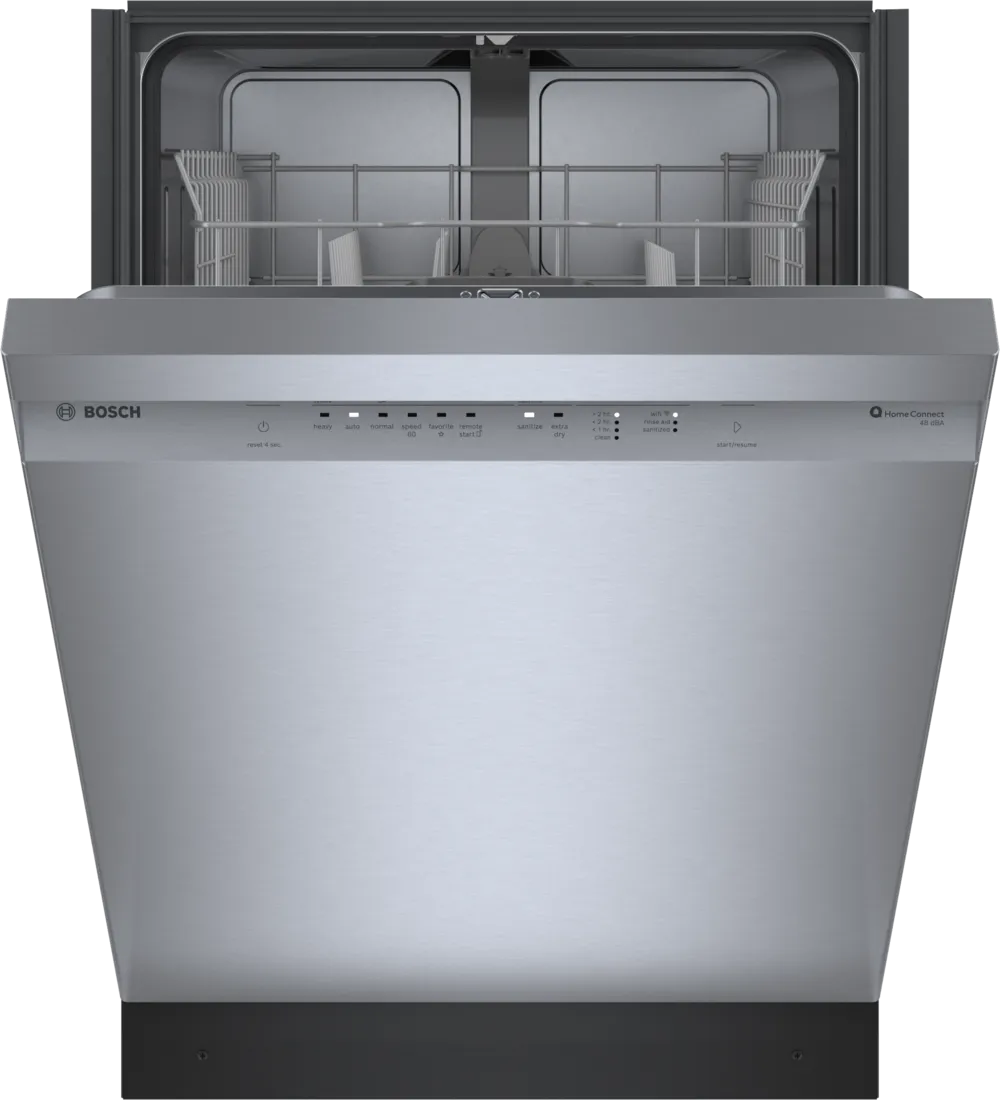 Bosch 100 Series, built-under dishwasher, 24'', Brushed steel anti-fingerprint