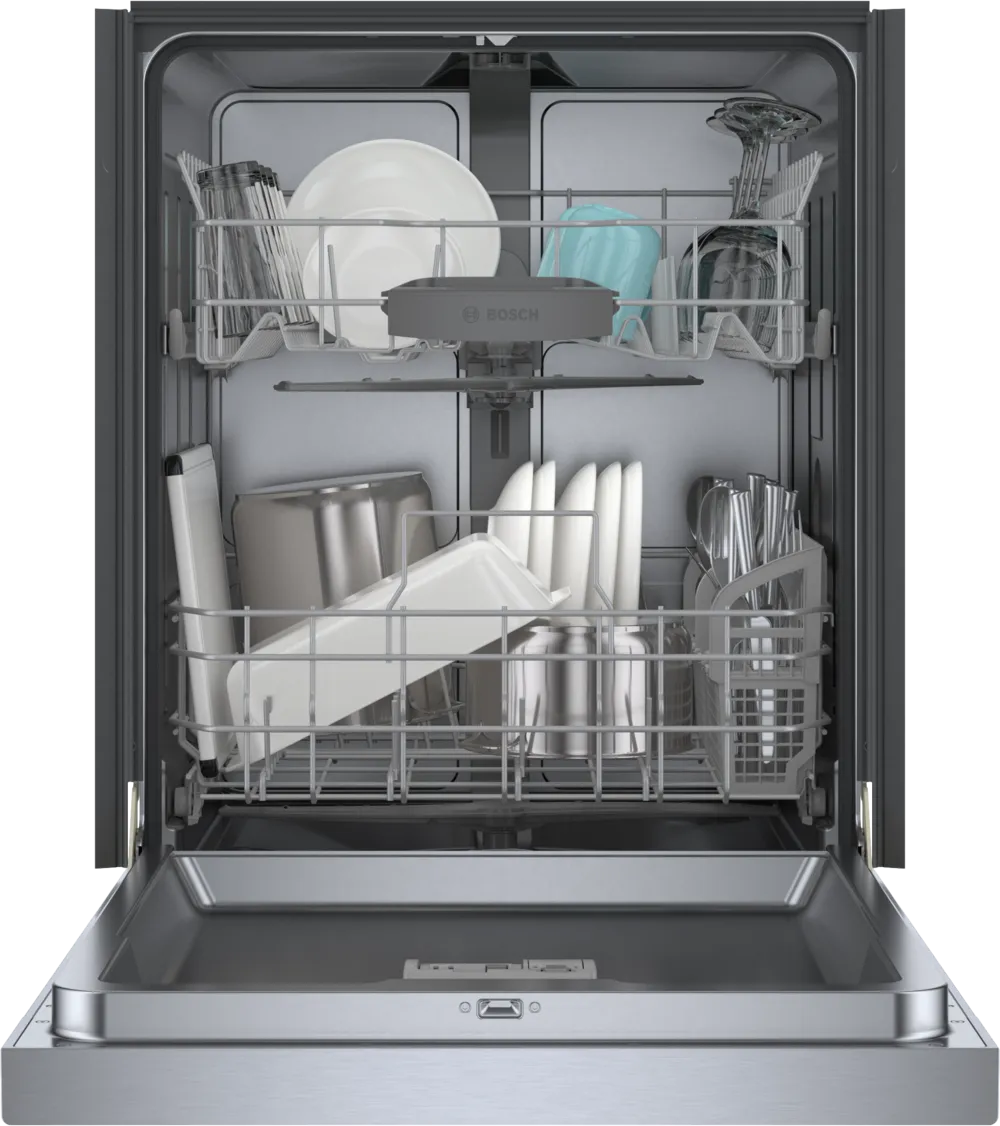 Bosch 100 Series, built-under dishwasher, 24'', Brushed steel anti-fingerprint