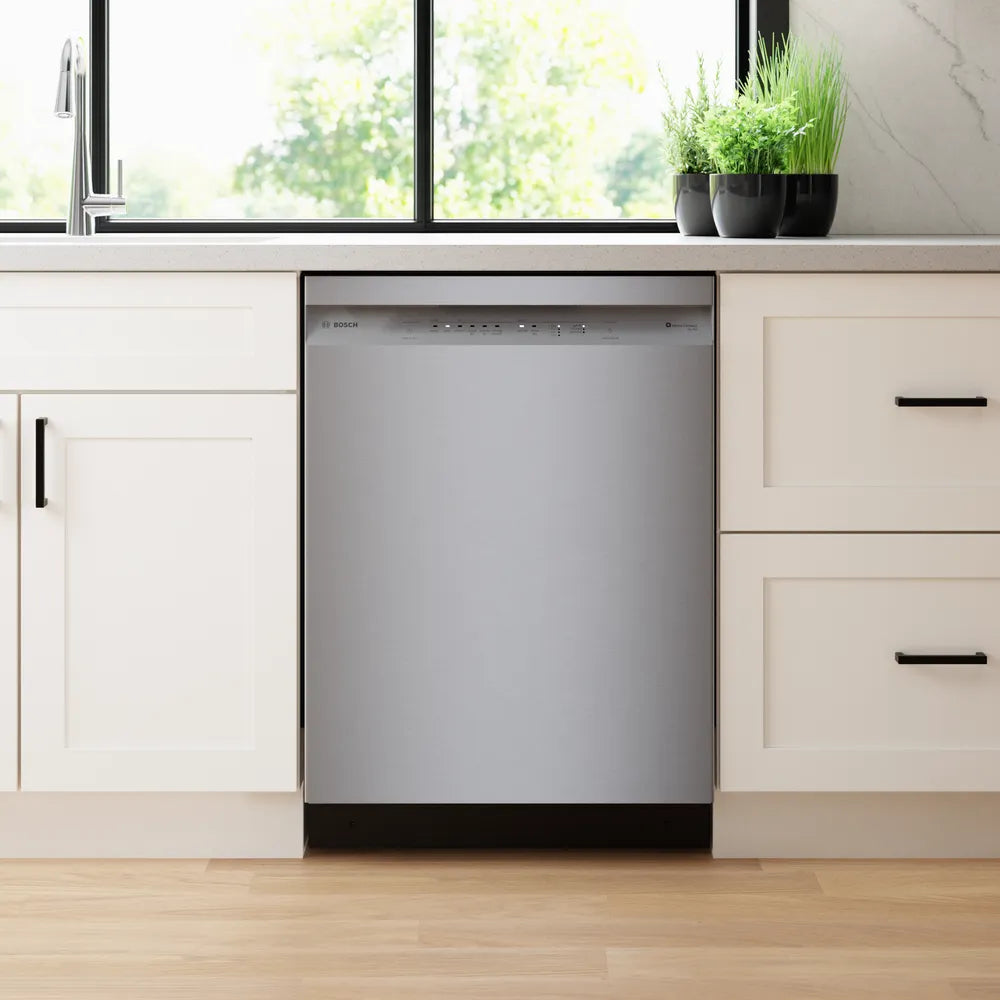 Bosch 100 Series, built-under dishwasher, 24'', Brushed steel anti-fingerprint