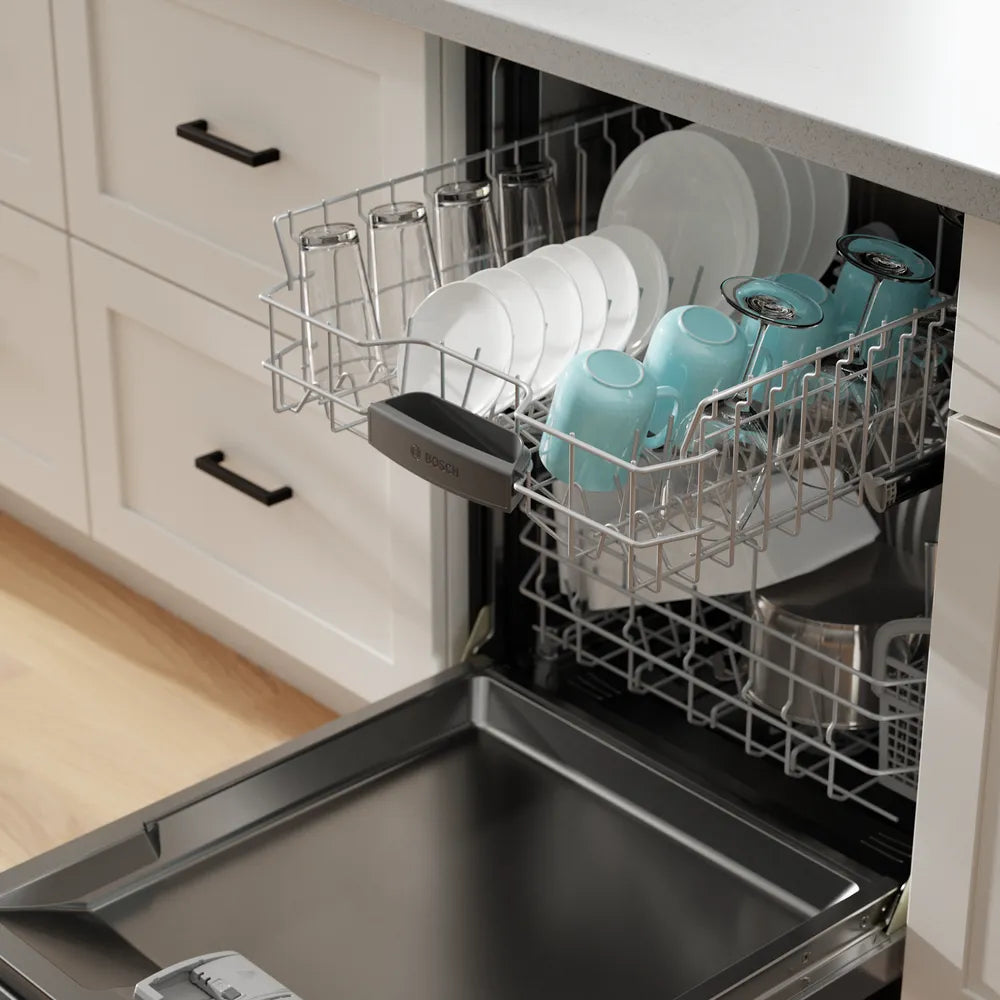 Bosch 100 Series, built-under dishwasher, 24'', Brushed steel anti-fingerprint