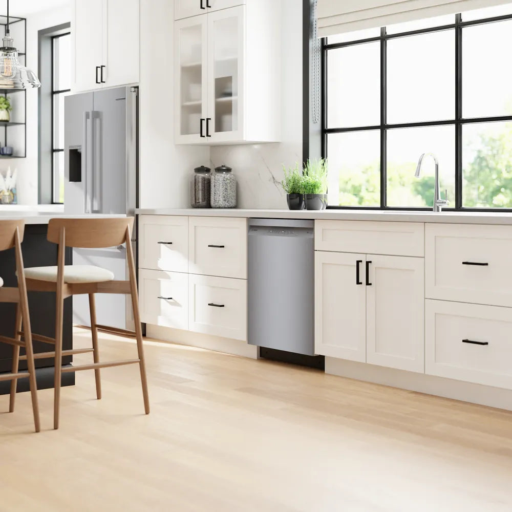 Bosch 100 Series, built-under dishwasher, 24'', Brushed steel anti-fingerprint