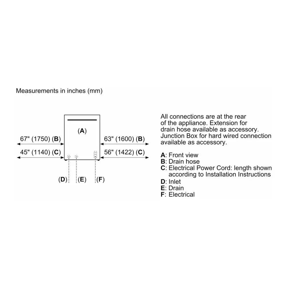 Bosch 300 Recessed Handle, 48 dBA, Standard 3rd Rack, PureDry - SS