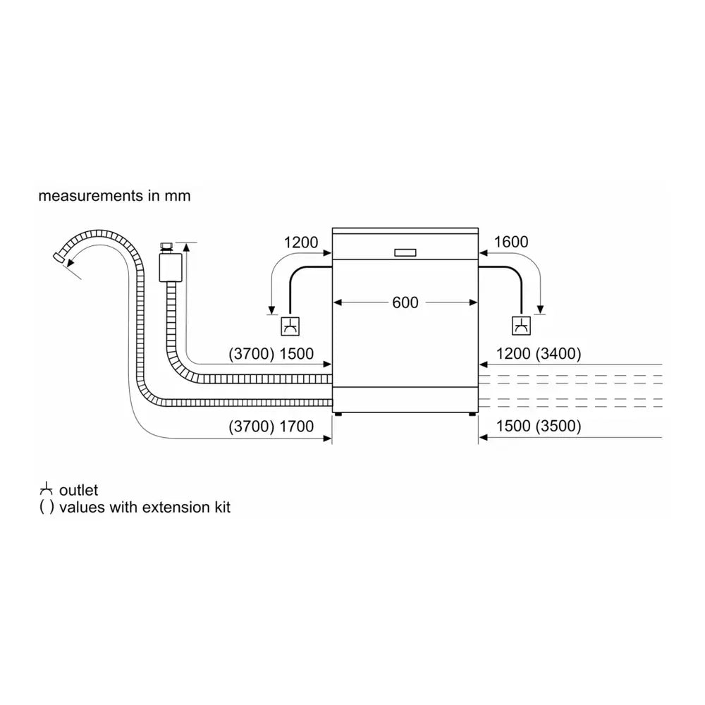 Bosch 300 Recessed Handle, 48 dBA, Standard 3rd Rack, PureDry - BL