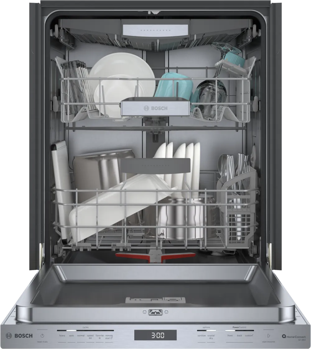 Bosch 800 Series, built-under dishwasher, 24'', Brushed steel anti-fingerprint