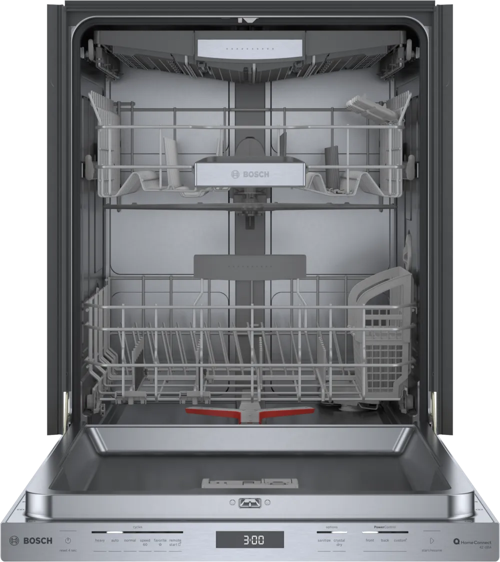 Bosch 800 Series, built-under dishwasher, 24'', Brushed steel anti-fingerprint