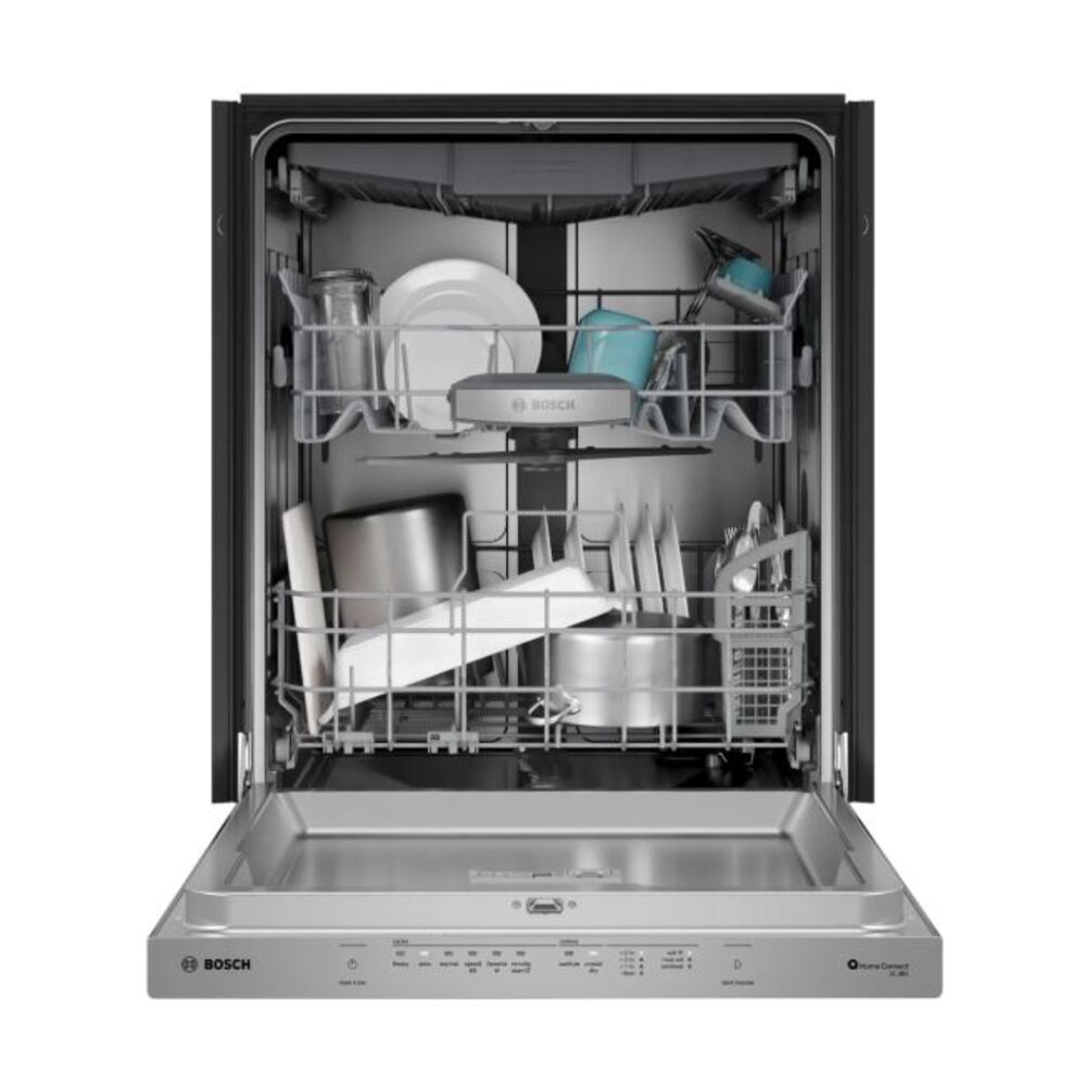 Bosch 800 Series, built-under dishwasher, 24'', Brushed steel anti-fingerprint