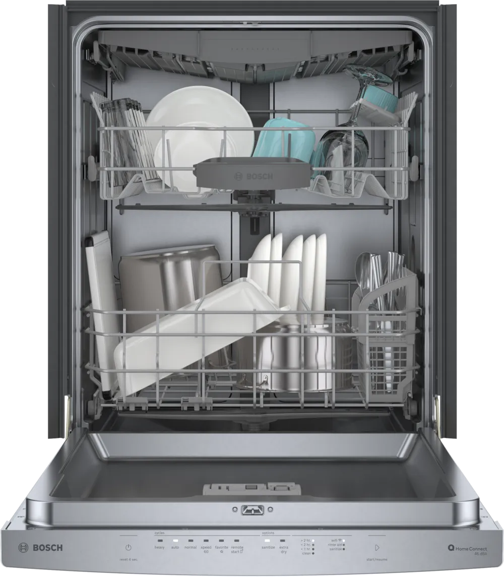 Bosch 300 Series, built-under dishwasher, 24'', Brushed steel anti-fingerprint
