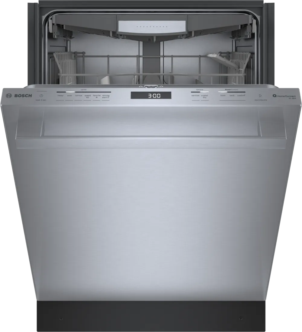 Bosch 800 Series, built-under dishwasher, 24'', Brushed steel anti-fingerprint
