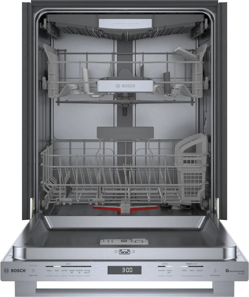 Bosch 800 Series, built-under dishwasher, 24'', Brushed steel anti-fingerprint