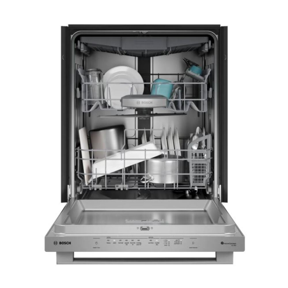 Bosch 800 Series, built-under dishwasher, 24'', Brushed steel anti-fingerprint