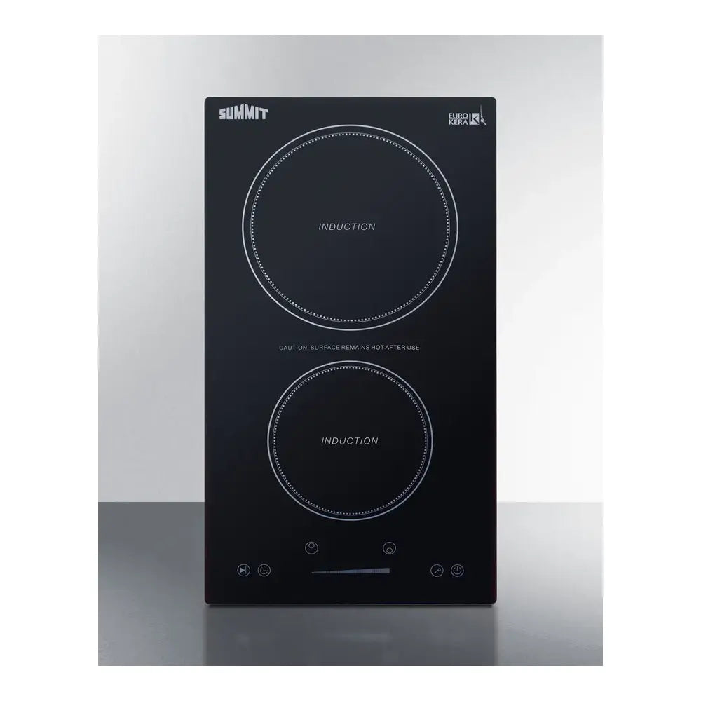 Summit 12" Wide 115v 2-zone Induction Cooktop, Cord Included
