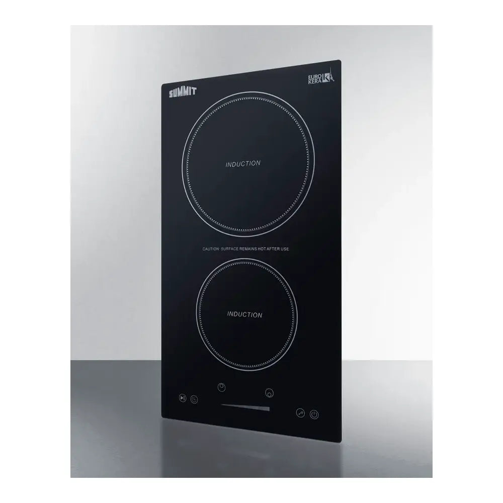 Summit 12" Wide 115v 2-zone Induction Cooktop, Cord Included