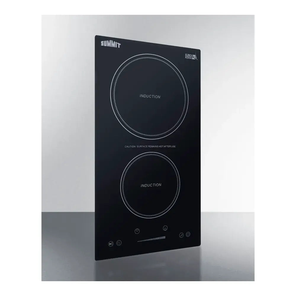 Summit 12" Wide 115v 2-zone Induction Cooktop, Cord Included