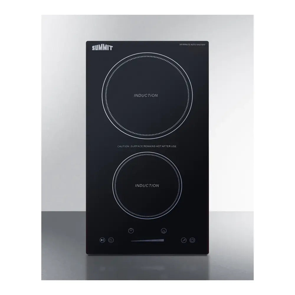 Summit 12" Wide 115v 2-zone Induction Cooktop With Safety Shutoff