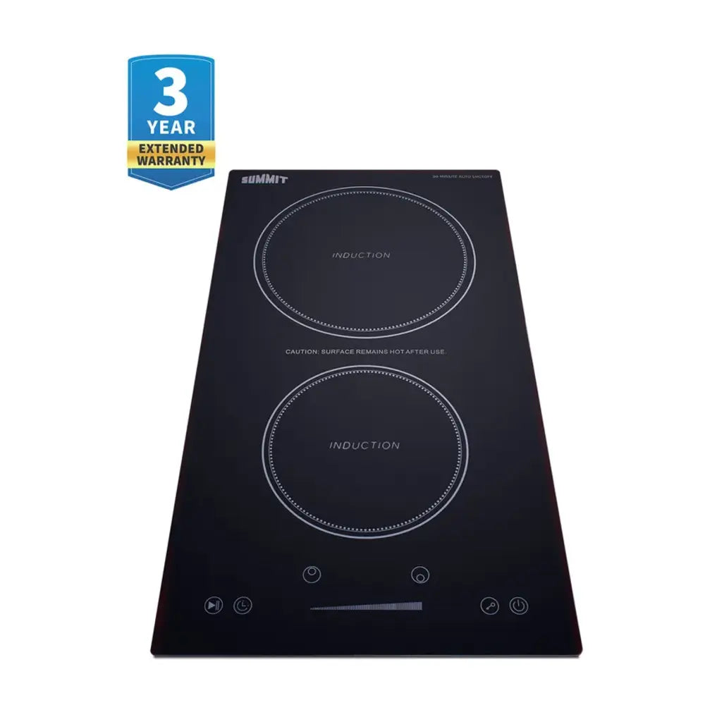 Summit 12" Wide 115v 2-zone Induction Cooktop With Safety Shutoff